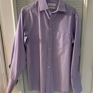 Roundtree & Yorke Gold Label men's purple cotton twill non-iron dress shirt.